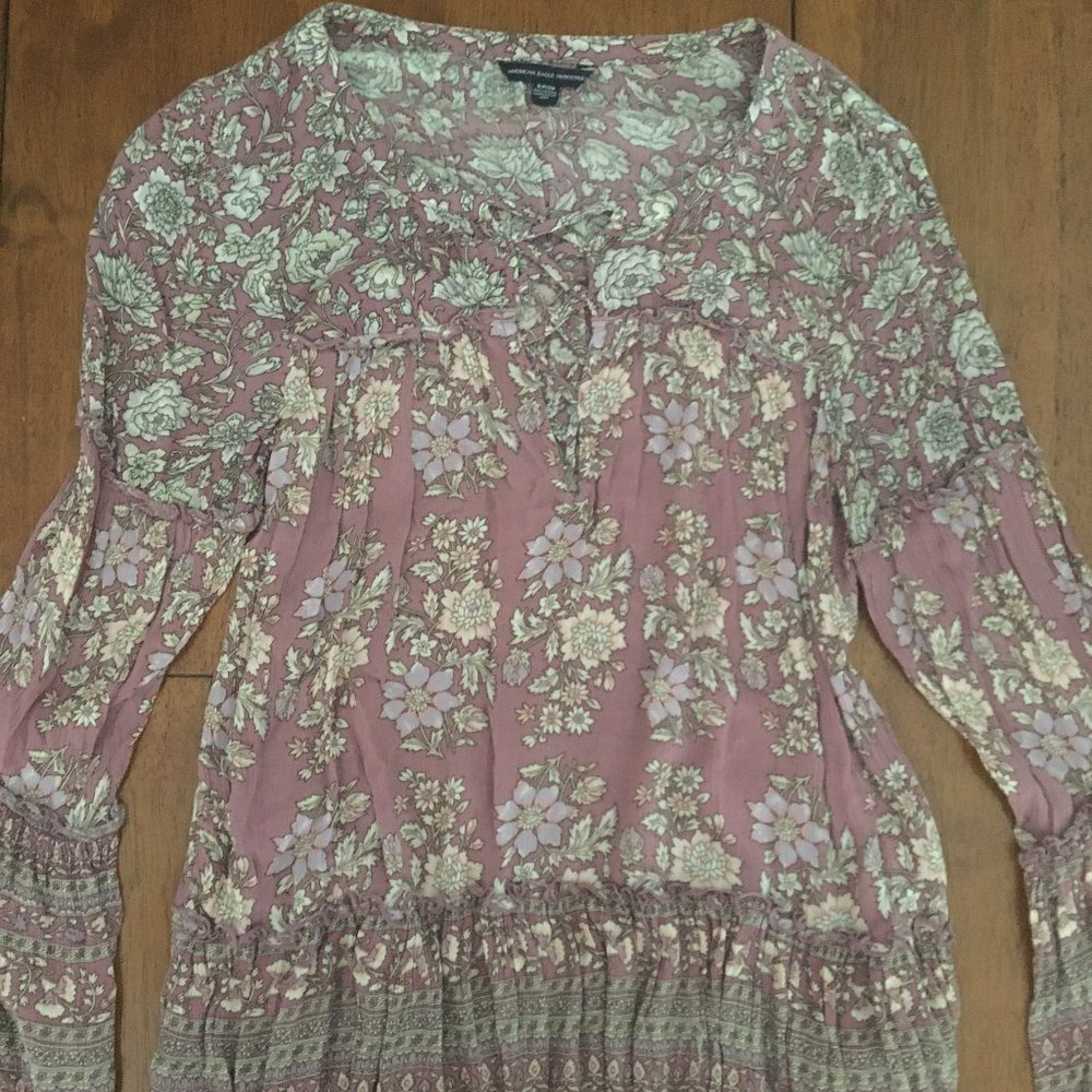 Boho Floral Long Sleeve Shirt